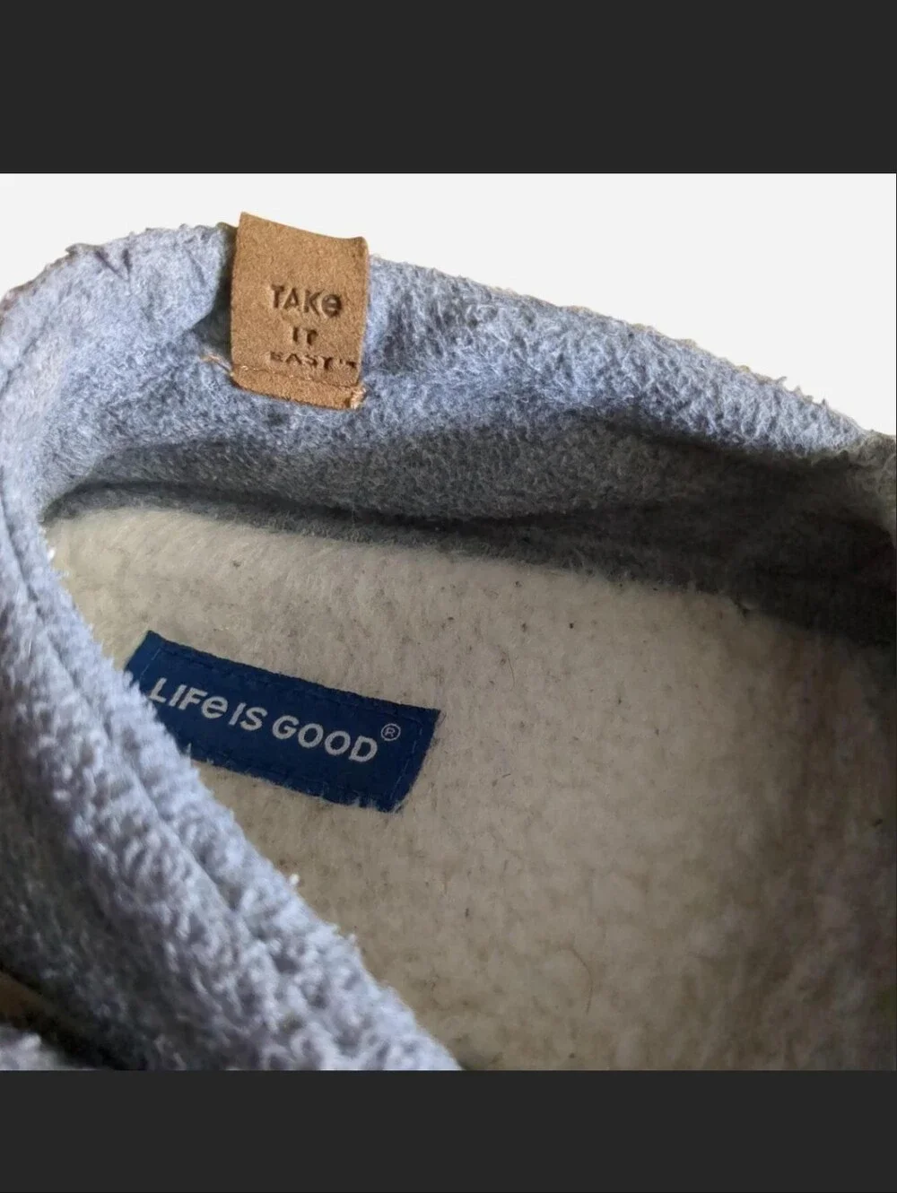 Vintage Style Life Is Good Mountain Fleece Slippers Gorpcore Mocs Size 10 M